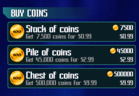 Buy coins for Android game